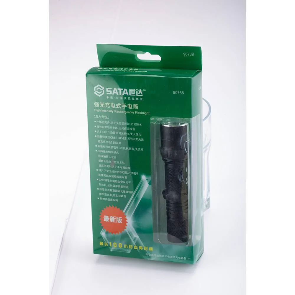 Фонарь светодиодный High Intensity Rechargeable Flashlight SATA 90738