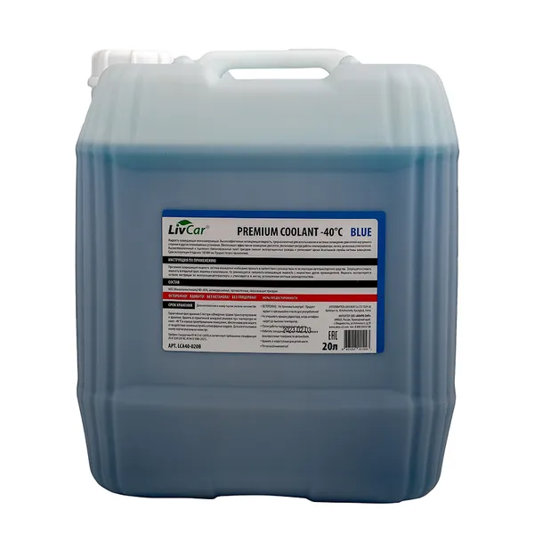 Антифриз LIVCAR Premium Coolant готовый -40 голубой 20 л LCA40-020B