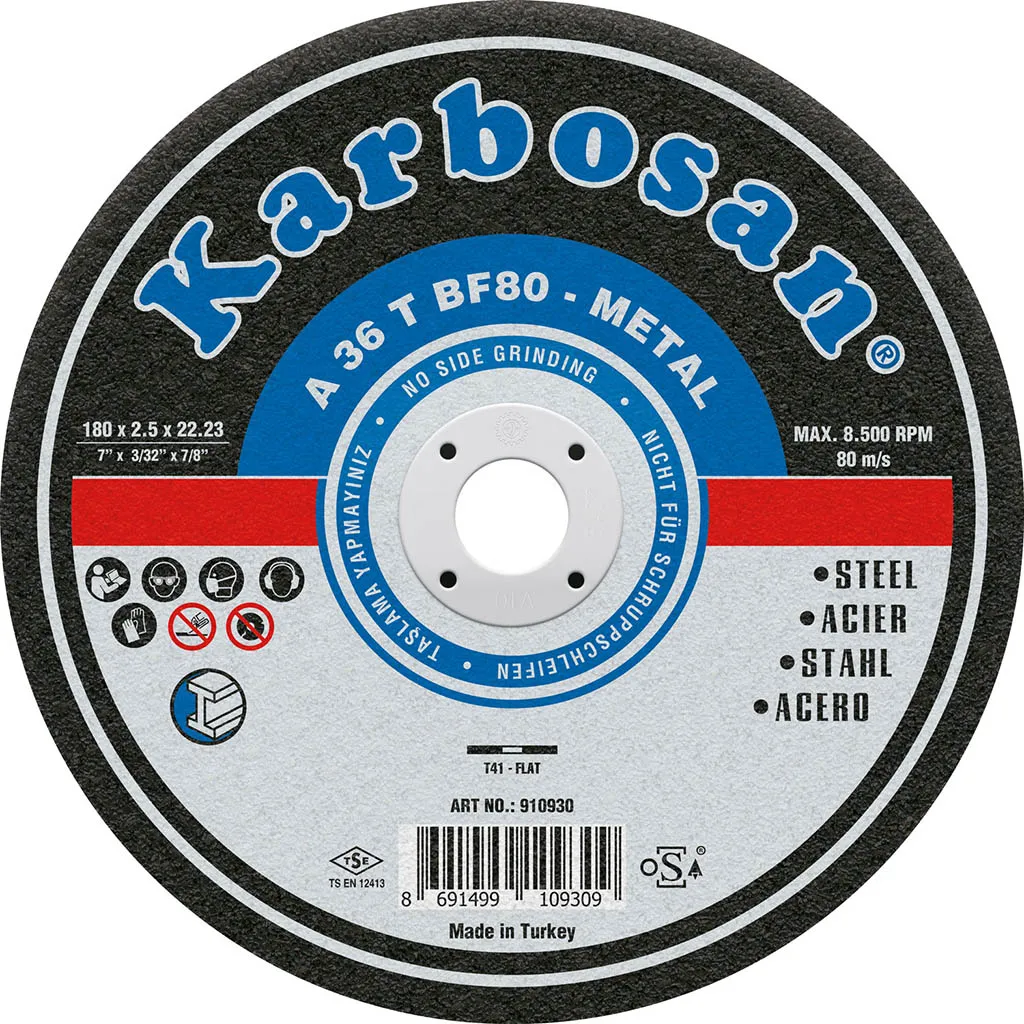 Диск отрезной по металлу Karbosan (180х2,5х22) (Арт.910930) KARBOSAN KAR-910930