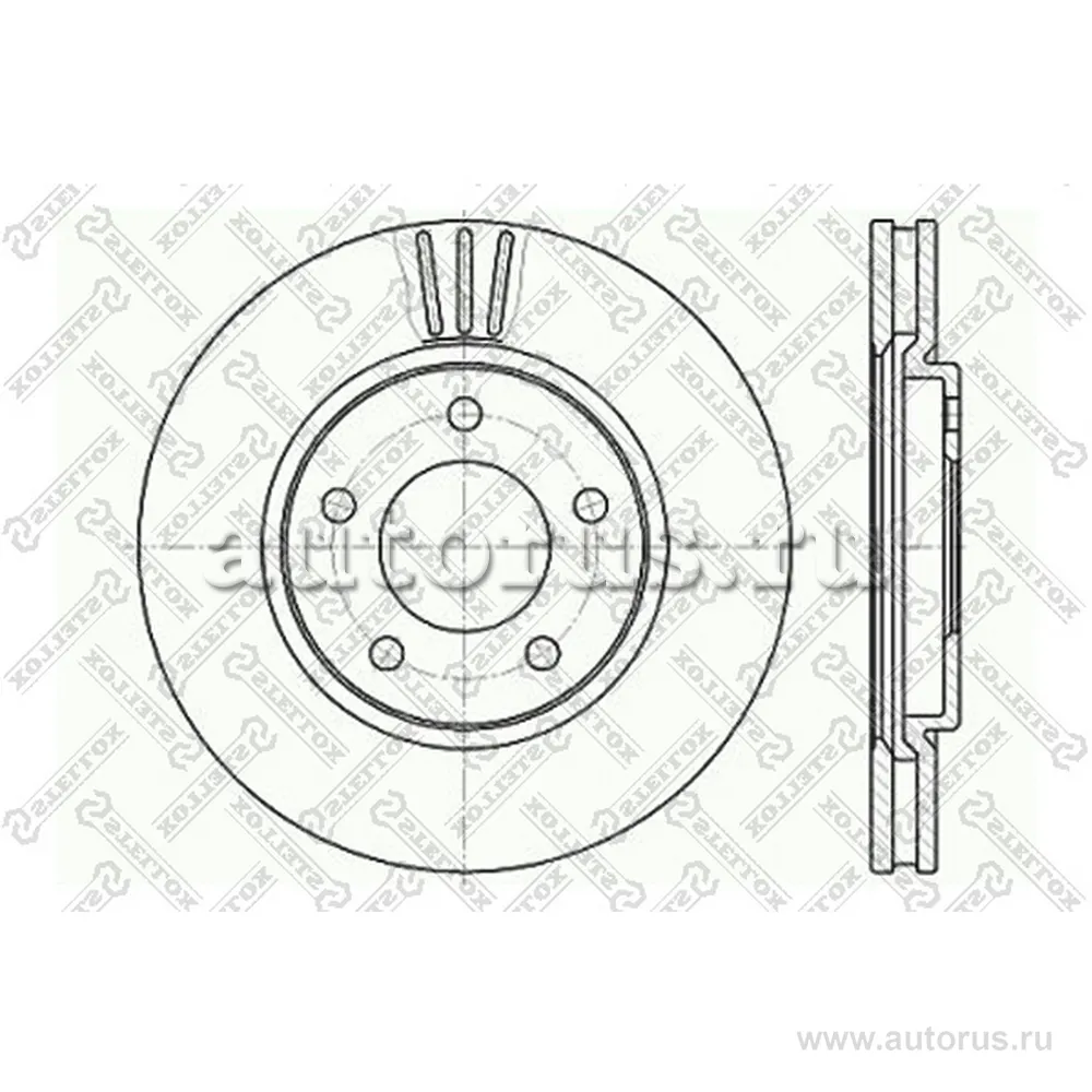 Диск тормозной передний CHRYSLER VOYAGER III 2.4-3.8/2.5CRD/2.8C STELLOX 60209313V_SX