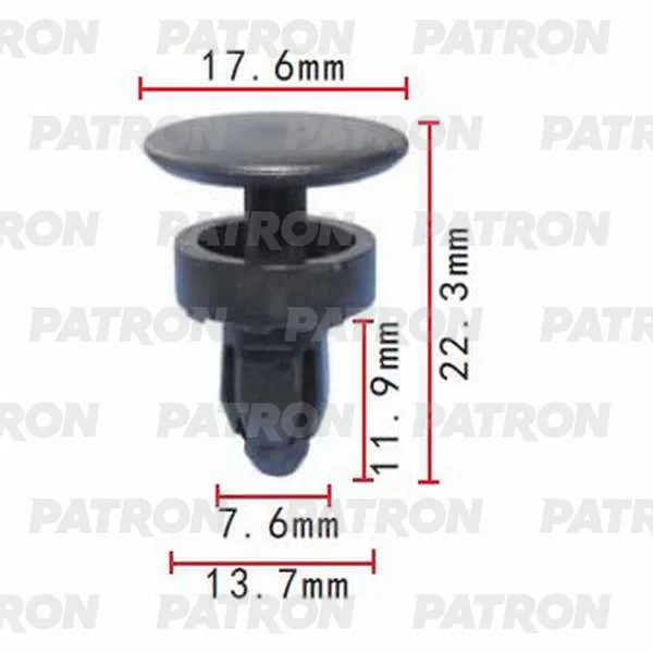 Клипса пластмассовая Acura, Honda применяемость: решётки PATRON P370049