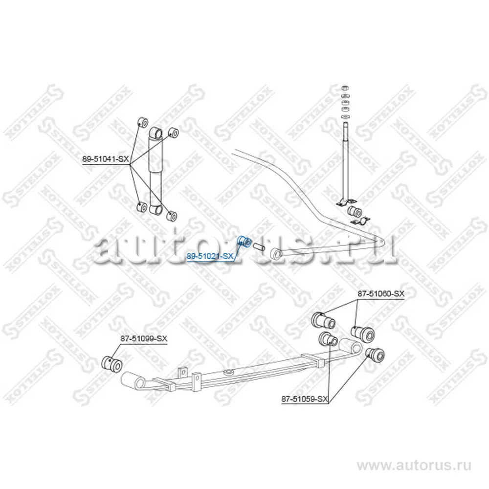 Втулка стабилизатора заднего Hyundai H1 STELLOX 8951021_SX