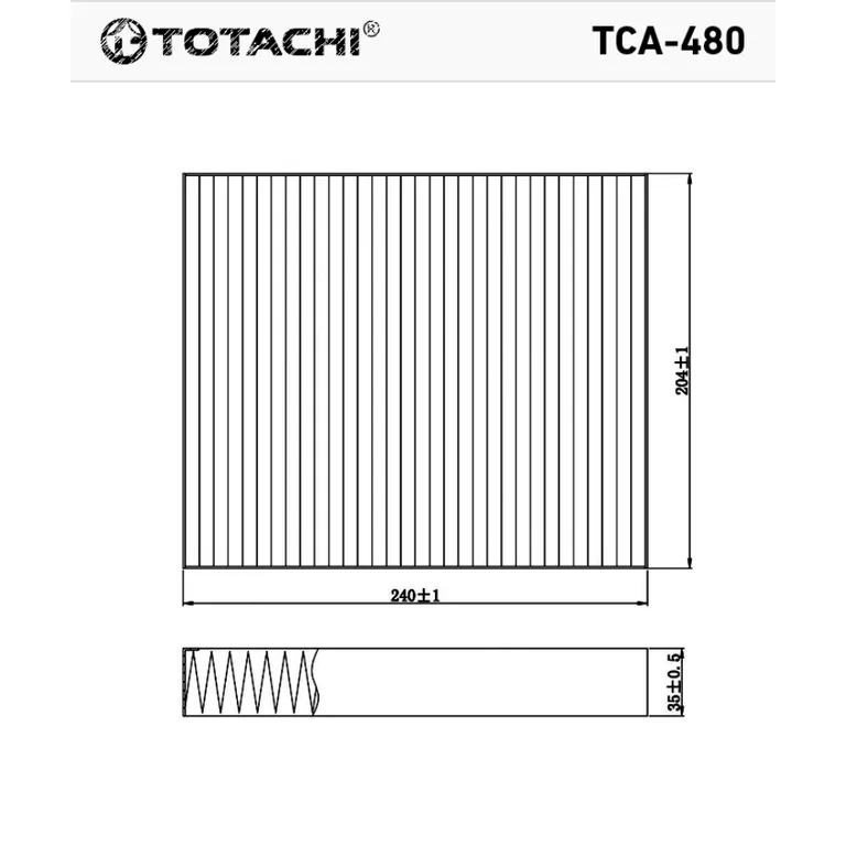 Фильтр салона TOTACHI TCA-480 J13271190 CU 2442 TOTACHI TCA-480