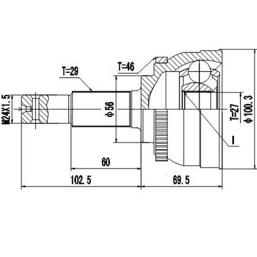 ШРУС наружный NISSAN MAXIMA, CEFIRO A32 (94-- 00) ZIKMAR Z87128R