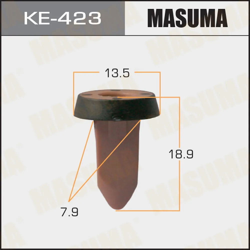 Клипса автомобильная (автокрепеж) MASUMA 423-KE уп.50 MASUMA KE423