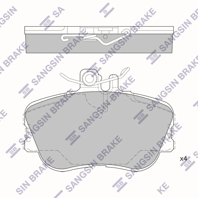 Колодки тормозные MERCEDES C (W202) передние (4шт.) SANGSIN SANGSIN BRAKE SP1980