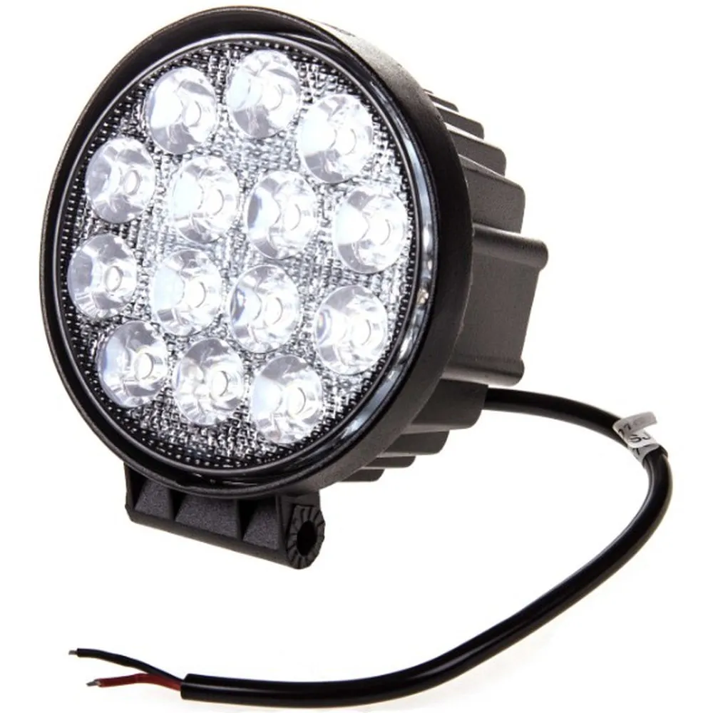 Фара светодиодная OFF ROAD 115 мм диаметр круглая 12V/24V 42W SKYWAY 14 диодов рассеиваемый свет 1шт. SKYWAY S07201020