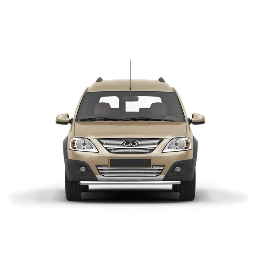 Решетка бампера d10 Rival Lada Largus I универсал, универсал Cross 2012-н.в., нерж. сталь, G.6001.001