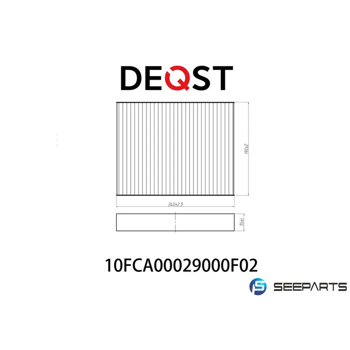 Салонный фильтр, FORD FIESTA V (JH_, JD_) 11.01-09.08,FORD FUSION ( DEQST 10FCA00029000
