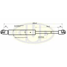 АМОРТИЗАТОР КАПОТА FRD MONDEO III 11/00- 660N L250/74MM GGS010143