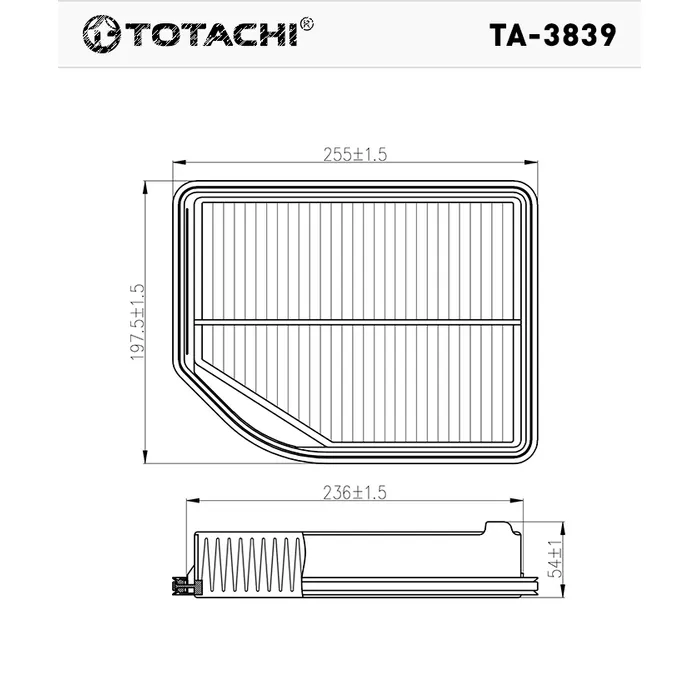 Воздушный фильтр TOTACHI TA-3839 A8004 V 17220R5AA00 TOTACHI TA3839