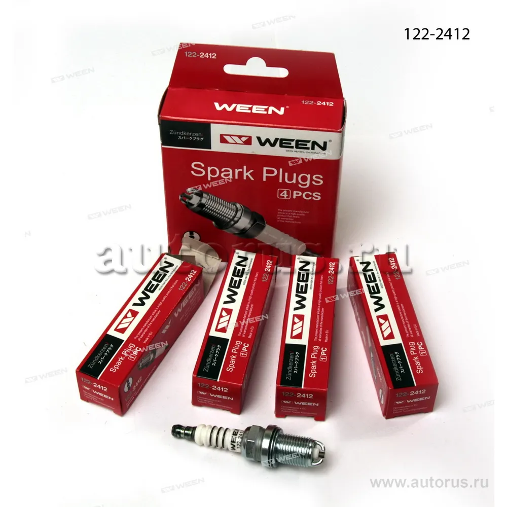 Свеча зажигания 2-х электродная LADA Largus 1,6 8V (K7M), 1.6 16V(K4M), BMW, CITRO WEEN 122-2412