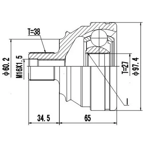 ШРУС наружный VOLKSWAGEN TRANSPORTER, MULTIVAN T4 (90-- 03) ZIKMAR Z88470R