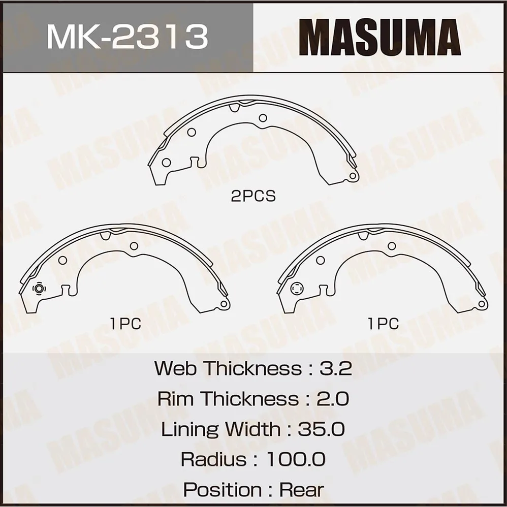Колодки барабанные TOYOTA CALDINA MASUMA MK-2313