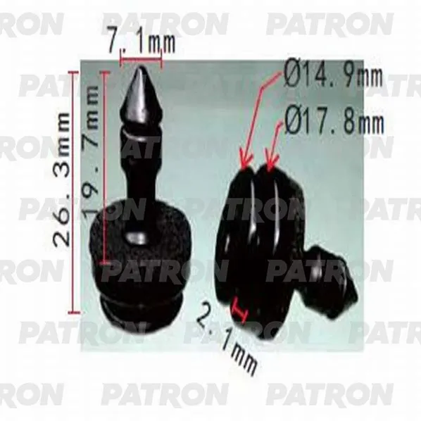 Фиксатор пластиковый Jaguar применяемость: внутренняя отделка, дверь - PATRON P37-1215