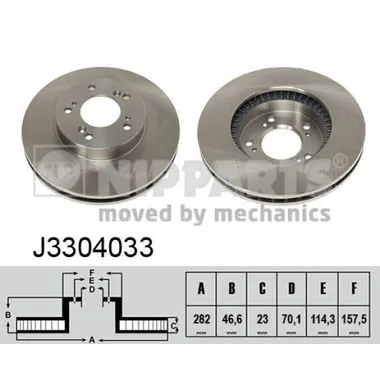 Диск тормозной передний HONDA CR-V I/HR-V/ODUSSEY / ACURA LEGEND III NIPPARTS J3 304 033