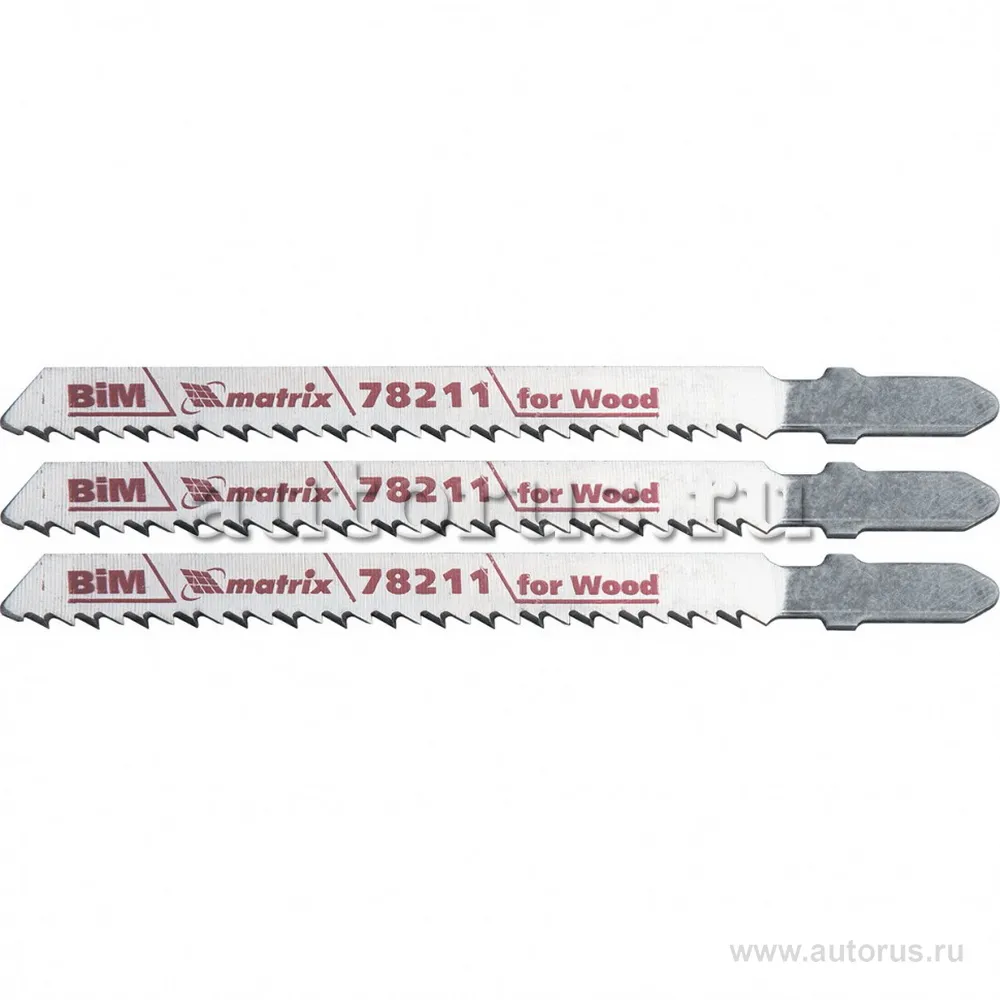 Полотна для электролобзика по дереву, 3 шт. T101BF, 75x2, 5 мм, Bimetal MATRIX 78211