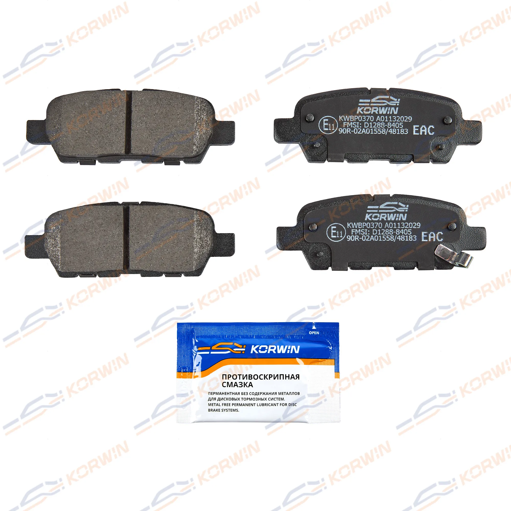 Колодки тормозные зад. Nissan Juke 10-/Qashqai 07-/X-Trail (T30/T31) 01-/Renault KORWIN KWBP0370