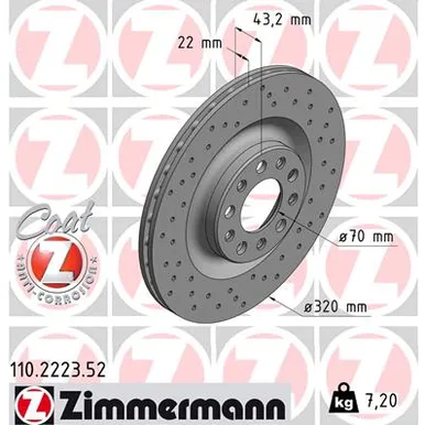 ДИСК ТОРМ ALFA GIULIA 16- ЗАД ВЕНТ SPORT ZIMMERMANN 110222352