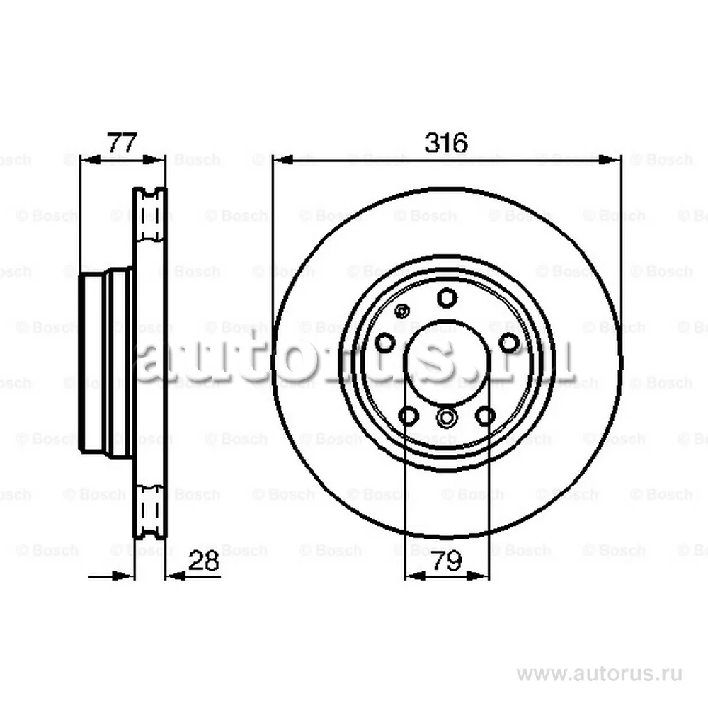 Диск тормозной передний BOSCH 0 986 478 622