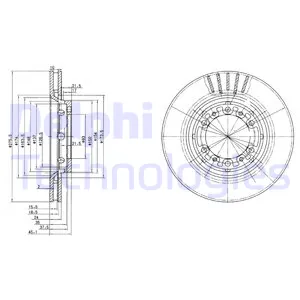 Диск тормозной MITSUBISHI SPACE GEAR 95-00 передний вент. DELPHI BG3115