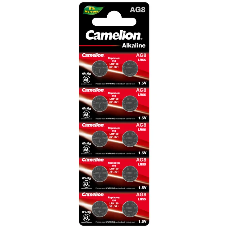 Батарейка алкалиновая Camelion Alkaline AG8 1,5V (10 шт) AG8-BP10(0Hg)