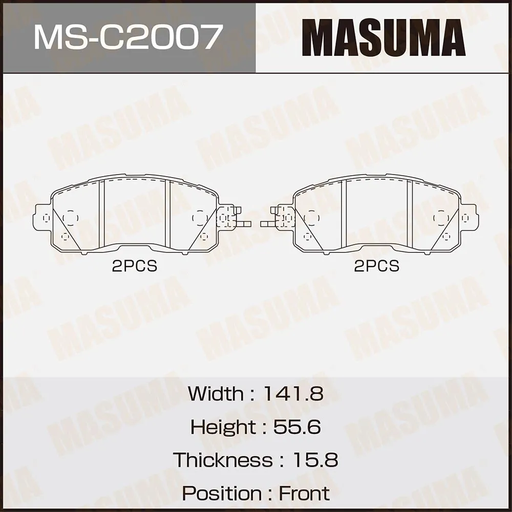 Колодки передние NISSAN LEAF MASUMA MS-C2007