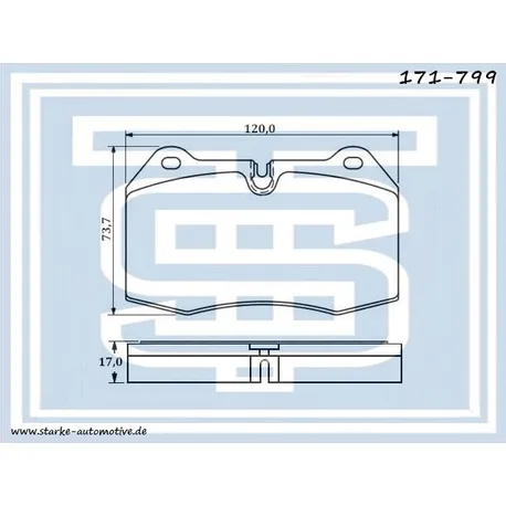 Колодки тормозные перед. BMW E38 725tds-735i STARKE 171-799