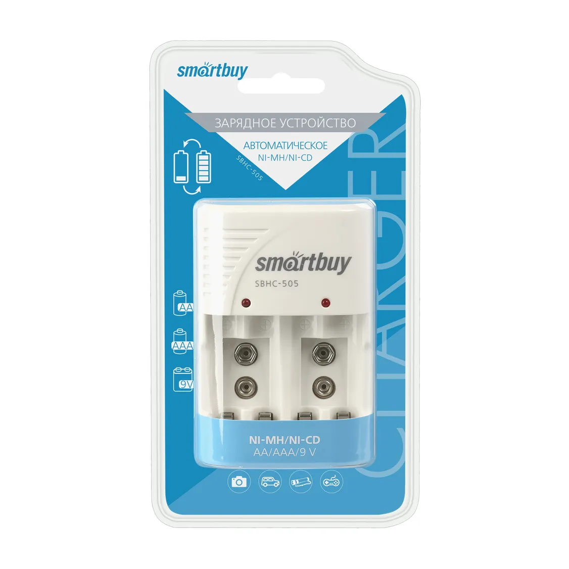 ЗУ для Ni-Mh/Ni-Cd аккумуляторов Smartbuy 505 автоматическое (SBHC-505)/80 SMARTBUY SBHC-505