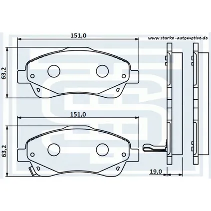 Колодки тормозные TOYOTA AVENSIS (T25) передние STARKE 179-800