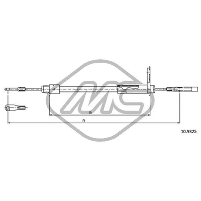 Трос ручника MER CLASSE A 190-2/10 EVOLUTION SX-LH Metalcaucho 80984