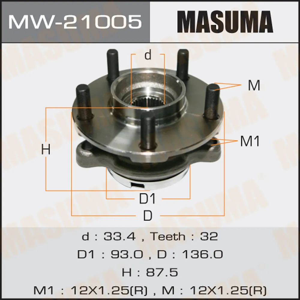 Ступица передняя NISSAN MURANO MASUMA MW-21005
