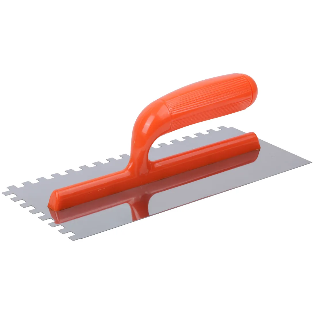 Гладилка нержавеющая с пластик.ручкой, 280х130 мм зубчатая  8х8 мм FIT 05168