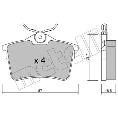 Колодки тормозные PSA BERLINGO/308/PARNTER 07- задн. METELLI 2208160