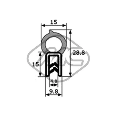 Уплотнитель двери 50м Metalcaucho 48534