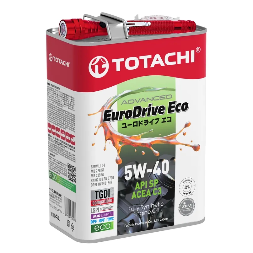 Масло моторное TOTACHI EURODRIVE ECO 5W-40 синтетическое 4 л E6704A
