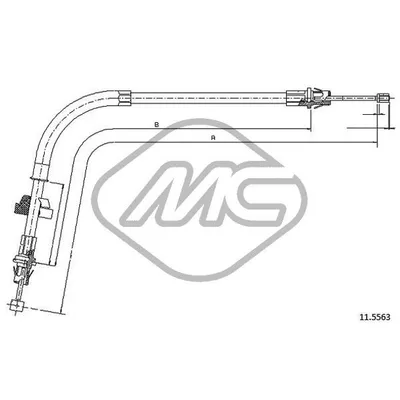Трос ручника FRD TRANSIT MOD. RHD ANT.-FRONT Metalcaucho 81813