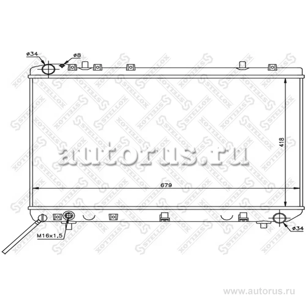 Радиатор системы охлаждения Ssang Yong Korando/Musso 2.0-2.3i/2.9D STELLOX 10-25689-SX