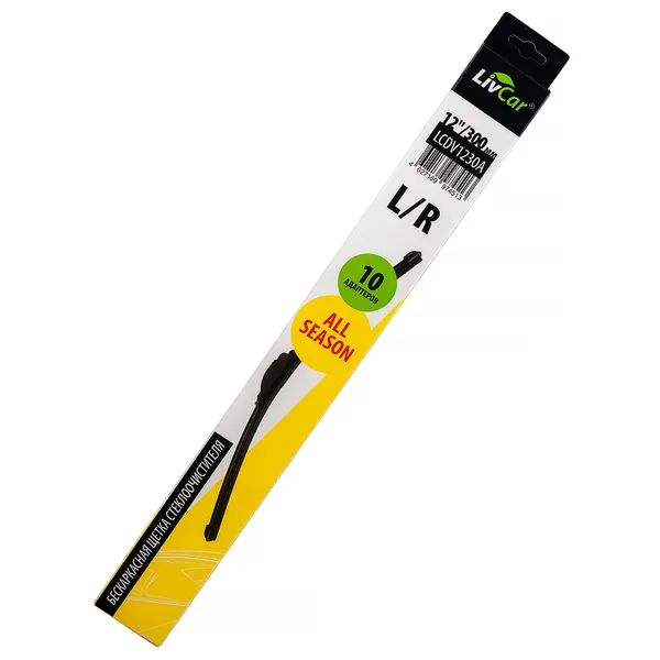 Щётка стеклоочистителя LIVCAR WIPER ALL SEASON бескаркасная всесезонная 12/300 мм LIVCAR LCDV1230A