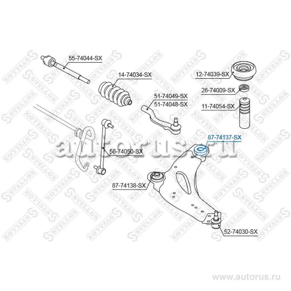 Сайлентблок рычага зад. Nissan Primastar all 02> STELLOX 87-74137-SX