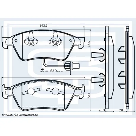 Колодки тормозные AUDI A8 (4E) передние STARKE 173-534