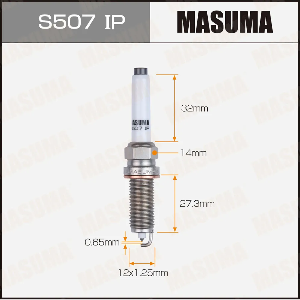 Свеча зажигания IRIDIUM+PLATINUM (SILZKFR8D7S) MASUMA S507IP