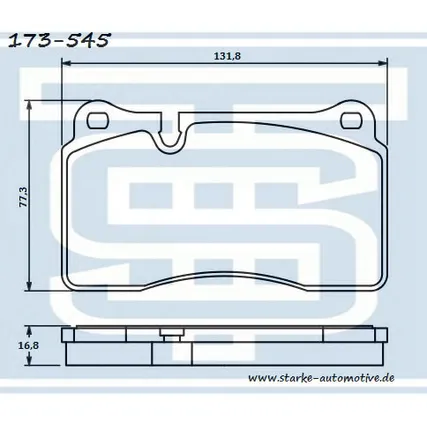 Колодки тормозные перед. VW TOUAREG (7L/7P) for «1LE» STARKE 173-545