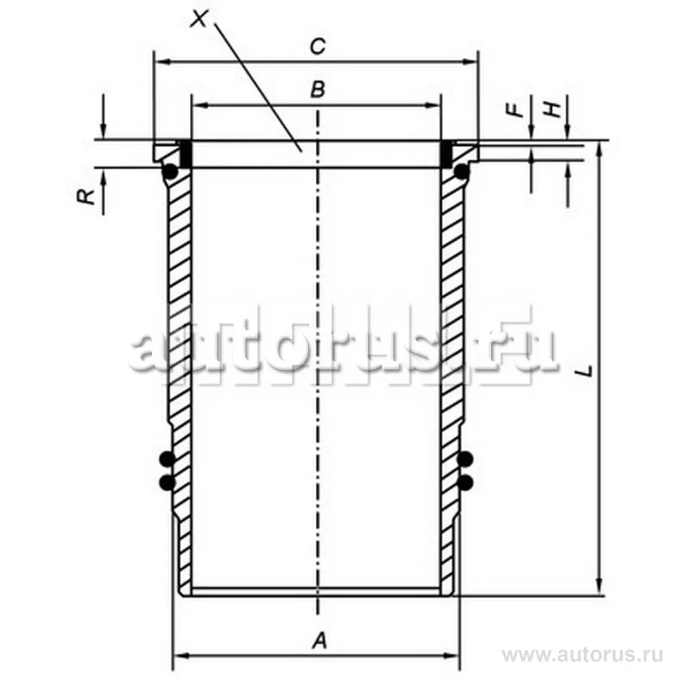 Гильза цилиндра MB AXOR 1835-4143 (OM457.937-OM457.990) D128 мм STD (A460 011 1310) MAHLE MAHLE / KNECHT 005WN0900