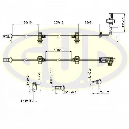 ДАТЧИК ABS ПЕРЕДН HONDA CIVIC VIII ЛЕВ G.U.D gabs02504