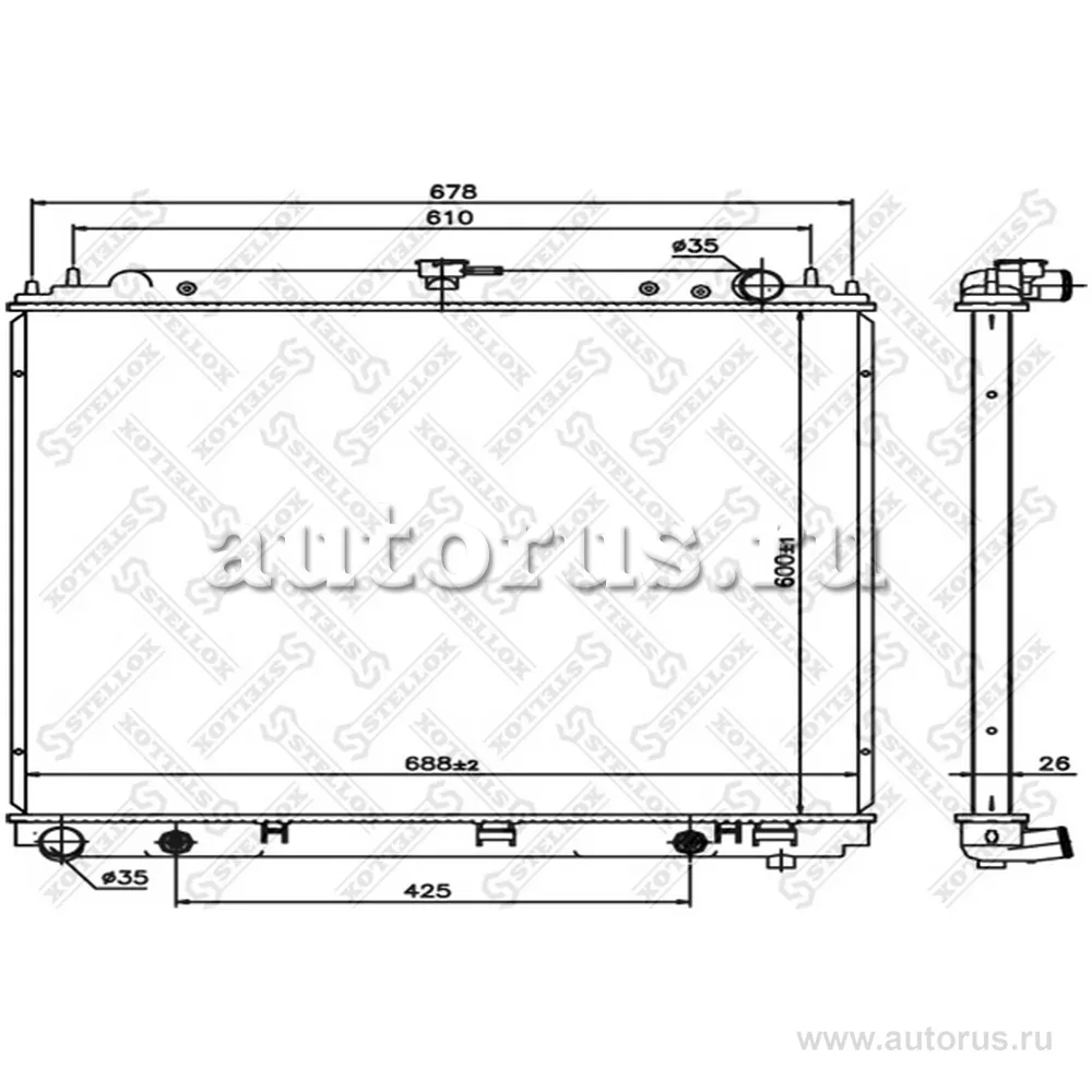 Радиатор системы охлаждения Nissan Pathfinder/Frontier/Xterra/Nava STELLOX 10-26784-SX