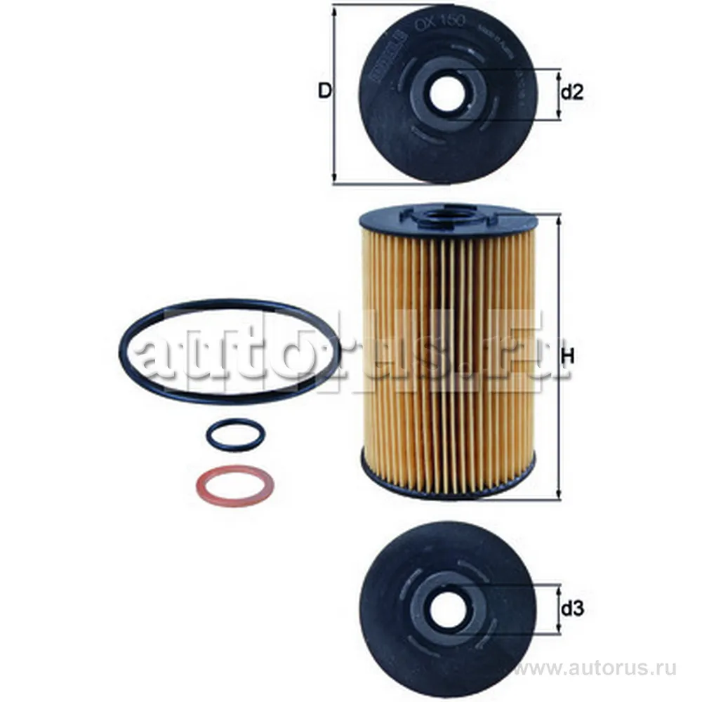 Фильтр масляный MAHLE арт. OX 150D1 OX 150D1