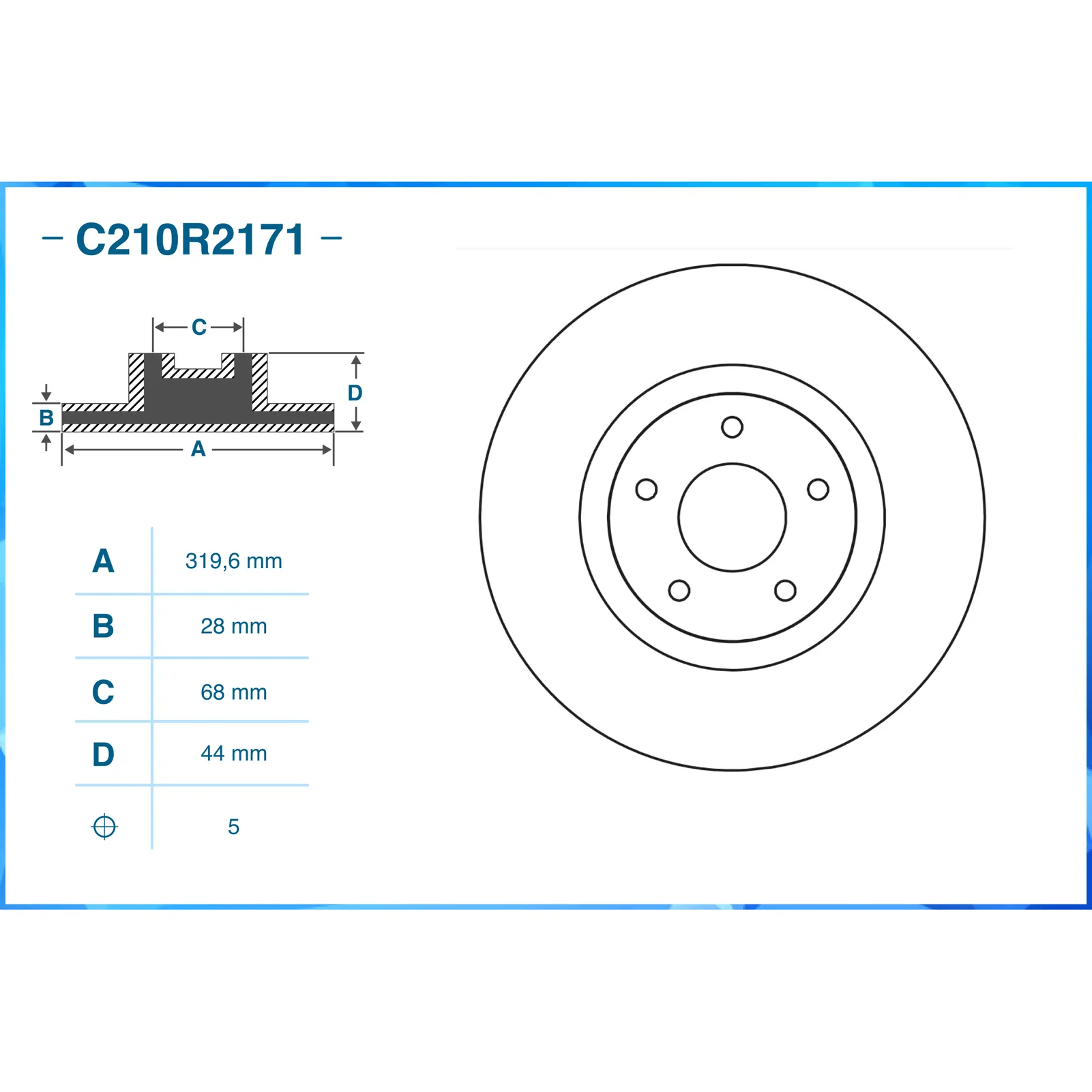 Диск тормозной передний RENAULT KOLEOS 08-/ NISSAN CWORKS C210R2171
