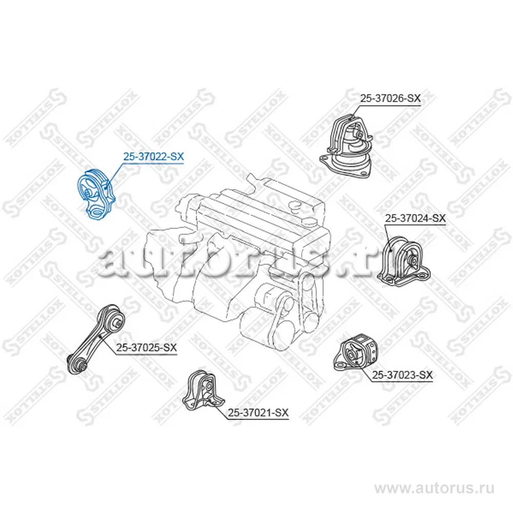 Подушка ДВС п.Honda Accord CB1 2.0 90-9 STELLOX 2537022_SX