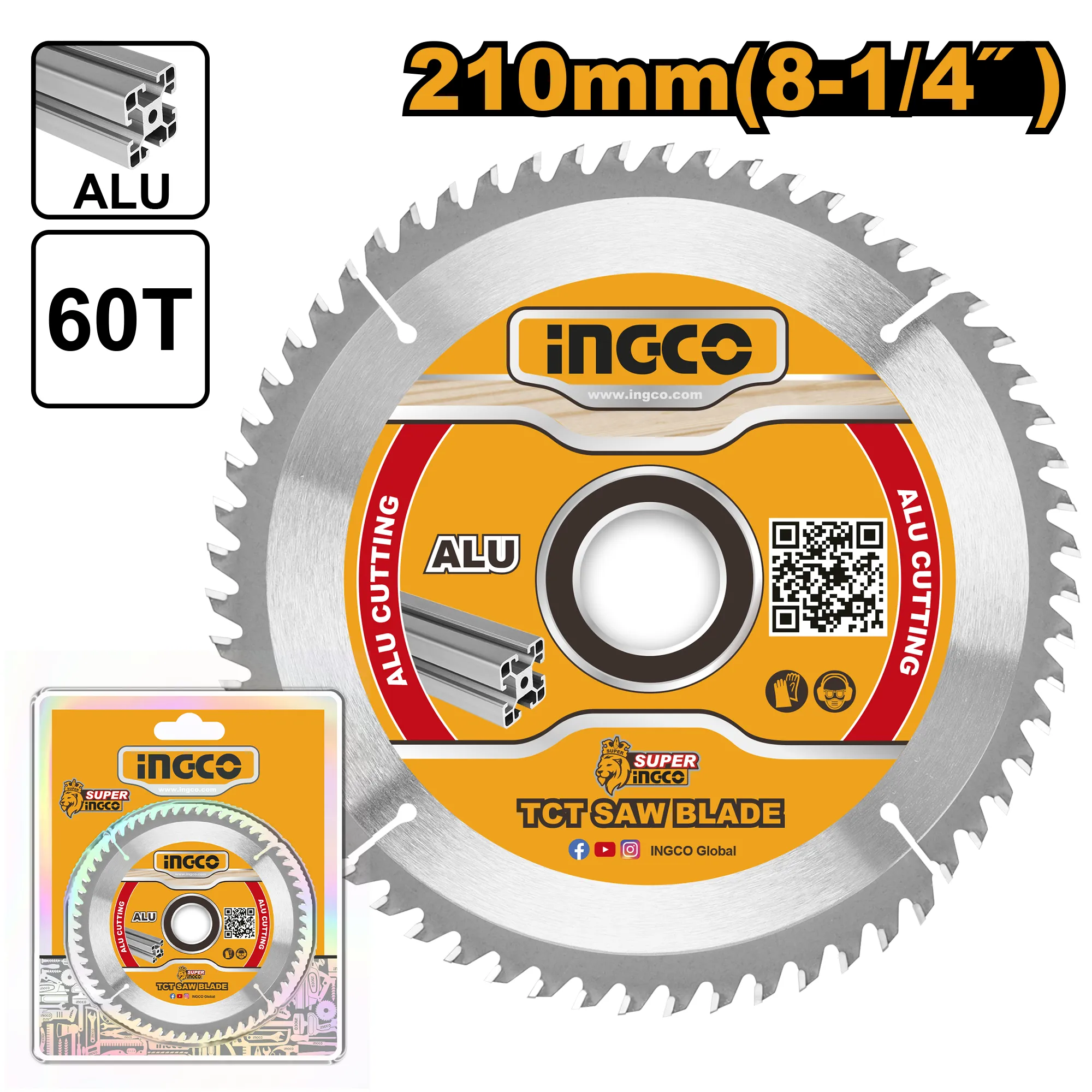 Диск пильный по алюминию TCT 210 мм INDUSTRIAL INGCO TSB321023